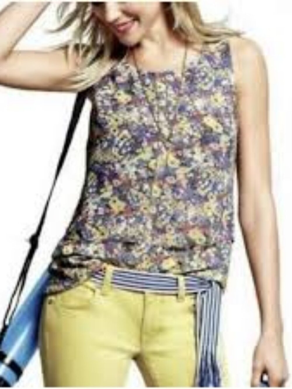 CAbi Positano floral layered tank Style 5041, Large